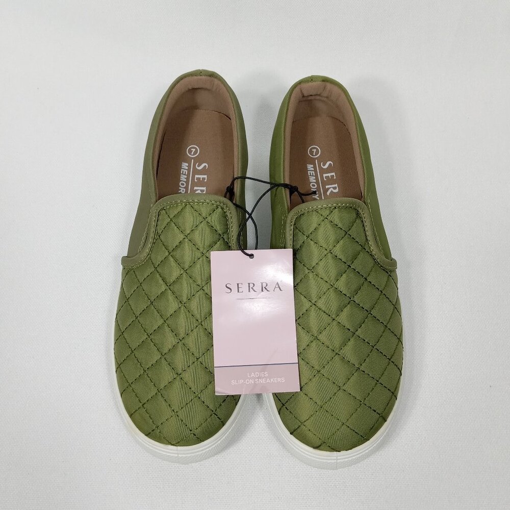 SERRA Women's Quilted Memory Foam Green Slip On Loafer Size 7 *NWT